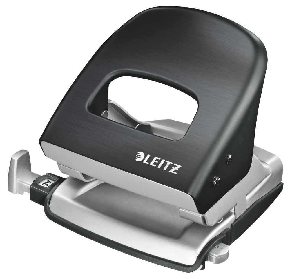 Hulapparat Leitz 2 hul 30 ark style satin sort