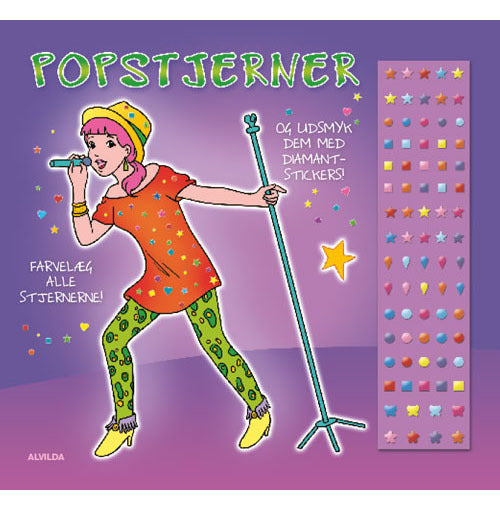 Popstjerner (malebog m. diamantstickers)