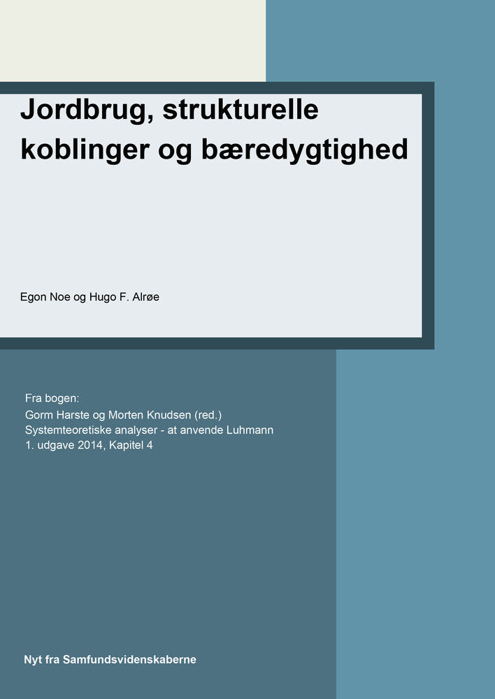 Jordbrug, strukturelle koblinger og bæredygtighed