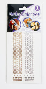 METALLIC TATTOO GULD OG SØLV 3,5X20,5CM