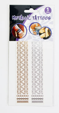 METALLIC TATTOO GULD OG SØLV 3,5X20,5CM