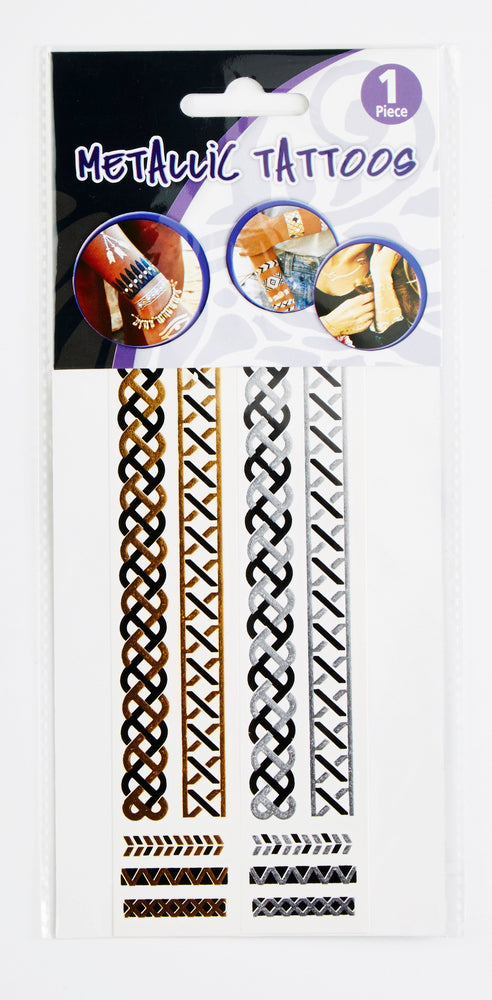 METALLIC TATTOO GULD OG SØLV 3,5X20,5CM