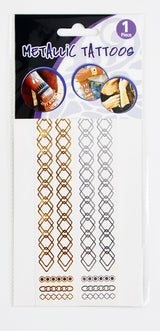 METALLIC TATTOO GULD OG SØLV 3,5X20,5CM