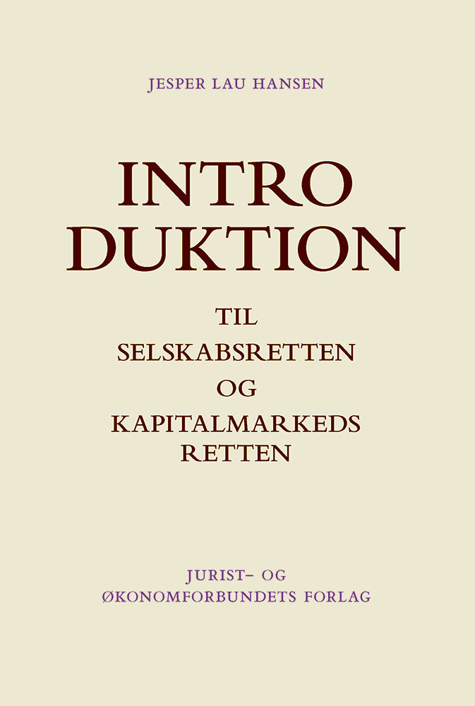 Introduktion til selskabsretten og kapitalmarkedsretten