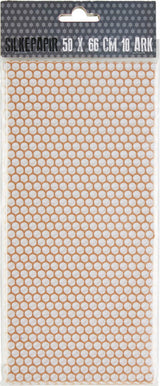 SILKEPAPIR GULD/HVID PRIK 50X50CM 10 ARK/PAKKE