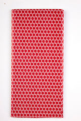 SILKEPAPIR RØD/HVID BLOMST 50X50CM 10 ARK/PAKKE