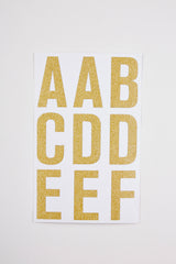 STICKERS GLITTER GULD ALFABET A-Å
