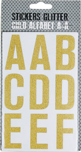 STICKERS GLITTER GULD ALFABET A-Å