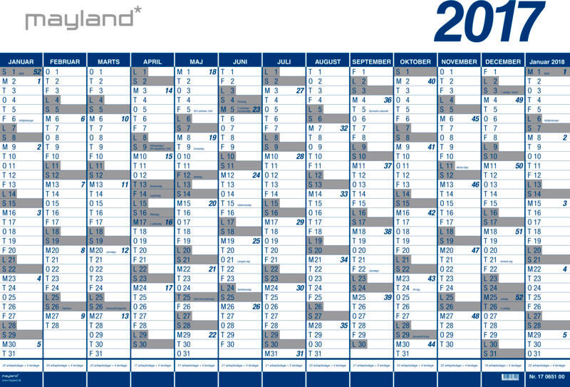 KÆMPEKALENDER 1X13 MDR 2017 VINYL RØR