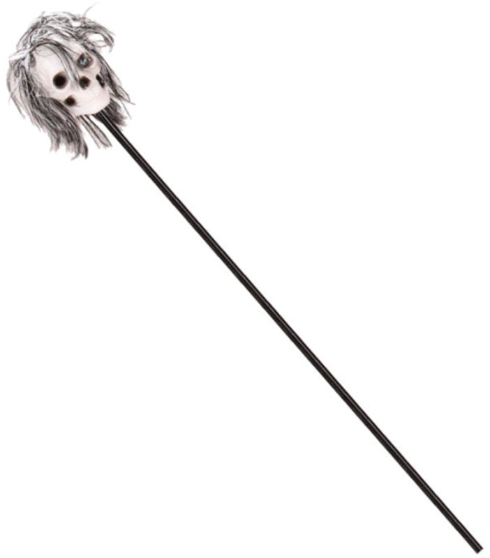STAV MED KRANIE OG HÅR 120 CM