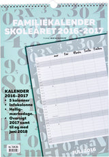 SKOLEFAMILIEKALENDER 2016/17 A3 BOGSTAVER/TAL