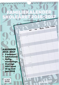 SKOLEFAMILIEKALENDER 2016/17 A3 BOGSTAVER/TAL
