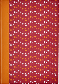 NOTESBOG A4 80 SIDER LINIERET SMÅ PRIKKER BORDEAUX ORANGE