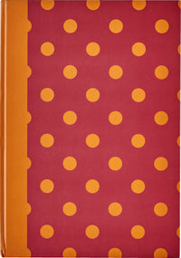 NOTESBOG A4 80 SIDER LINIERET STORE PRIKKER BORDEAUX ORANGE