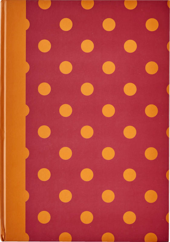 NOTESBOG A5 80 SIDER LINIERET STORE PRIKKER BORDEAUX ORANGE