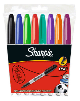 TUSSER SHARPIE FINE ASSORTERET 8 STK.