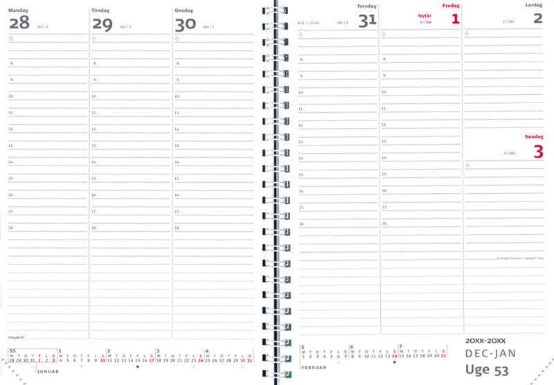 A5 UGEKALENDER HØJFORMAT PVC FRI 2017 MAYLAND
