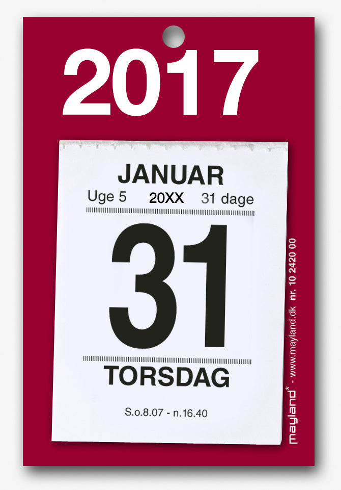 LILLE AFRIVNINGSKALENDER M. BAGSIDETEKST 2017 MAYLAND