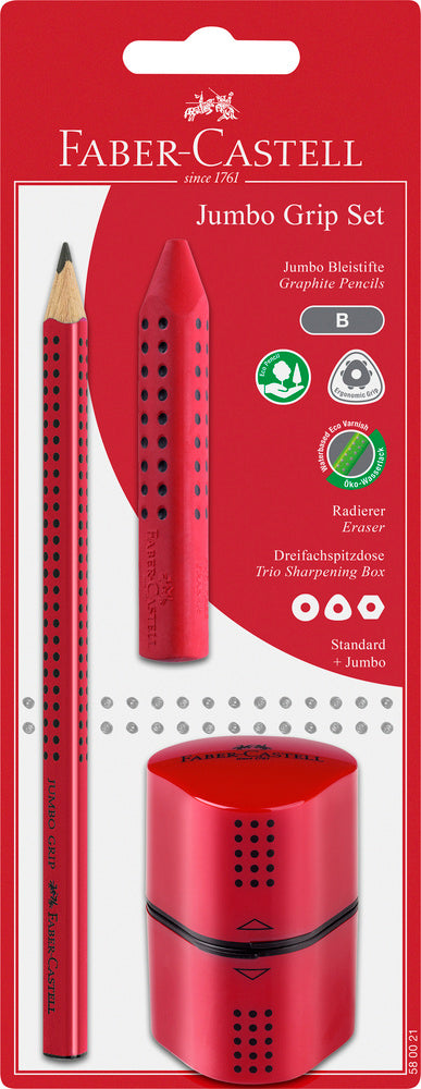 Blistersæt Faber-c. jumbo grip rød b
