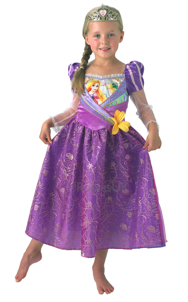 GLIMMER RAPUNZEL DRAGT, STR. M/5-6 ÅR