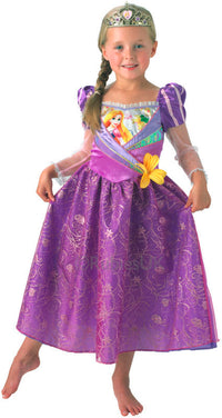 GLIMMER RAPUNZEL DRAGT, STR. M/5-6 ÅR