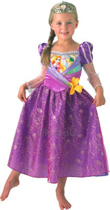 GLIMMER RAPUNZEL DRAGT, STR. M/5-6 ÅR