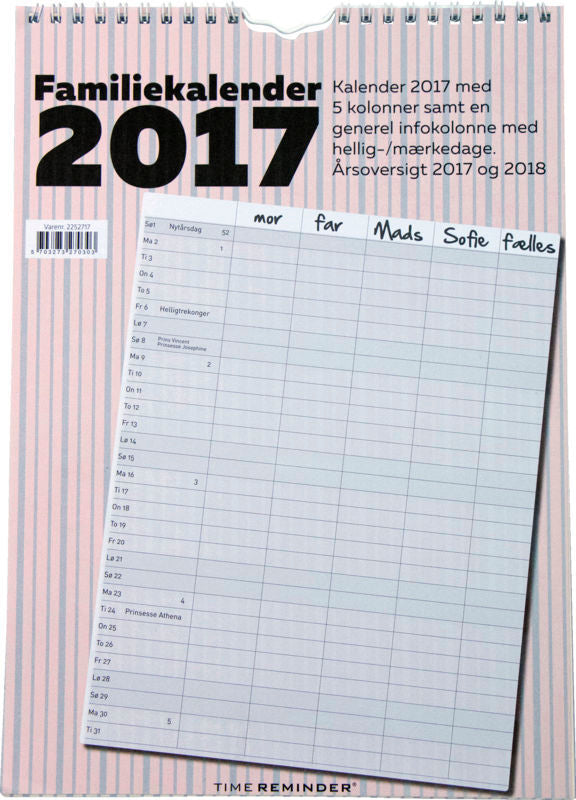 FAMILIEKALENDER 2017 A4 GRAFISK