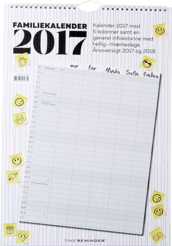 FAMILIEKALENDER 2017 A3 SMILEY