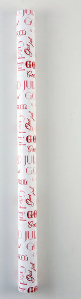 GAVEPAPIR HVID/RØD GOD JUL 3 M X 70 CM