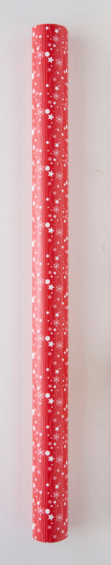 GAVEPAPIR RØD STJERNER SNEFNUG 3 MX70 CM