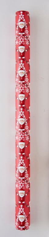 GAVEPAPIR RØD JULEMAND JULETRÆ 3 MX70 CM