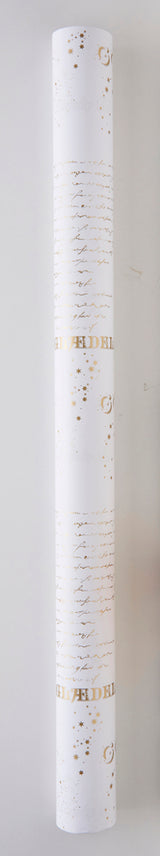 GAVEPAPIR HVID M/GULD GOD JUL 3 MX70CM