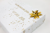 GAVEPAPIR HVID M/GULD GOD JUL 3 MX70CM