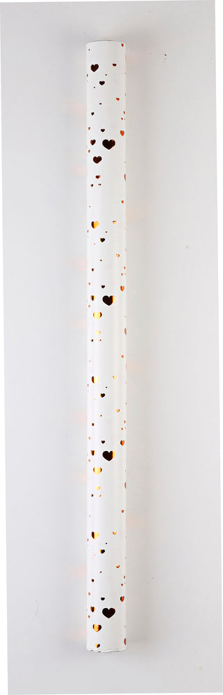 GAVEPAPIR CREME FOIL HJERTER 1 MX70 CM