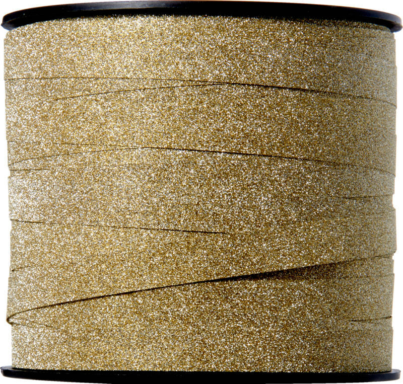 GAVEBÅND GLITTER GULD 10 MM X 50 METER