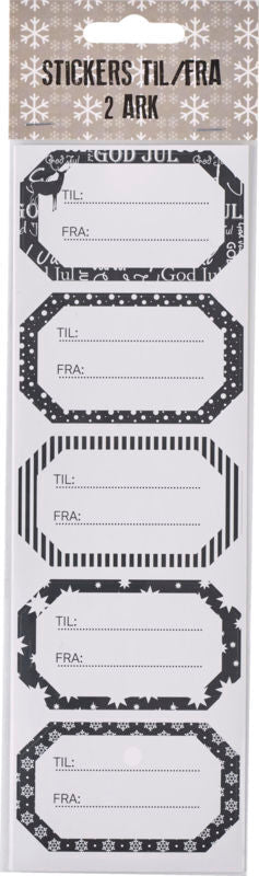 STICKERS TIL/FRA GRÅ 2 ARK