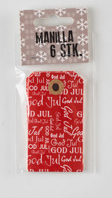 MANILLA RØD GOD JUL  6 STK