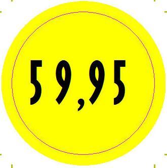 ETIKET 59,95,- GUL Ø40MM /250 STK