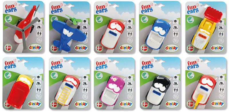 FUN CARS KØRETØJER PÅ KORT, 10 VAR. ASS.