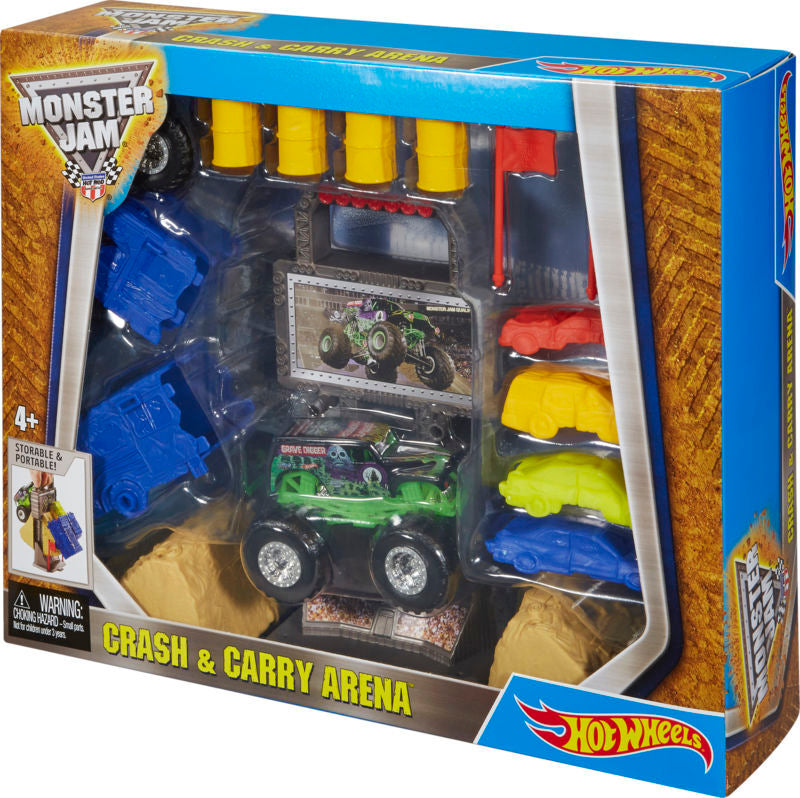HOT WHEELS MONSTER JAM CRASH & CARRY ARENA SET