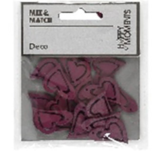 ASYMMETRISK HJERTE, STR. 25X22 MM, TYKKELSE 1,7 MM, MØRK LIL
