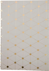 KLADDEHÆFTE A5 LINJERET CREME FOIL MAZE DIAGONAL