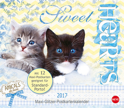 Sweetheart Katzen Maxi Postkortkalender 2017