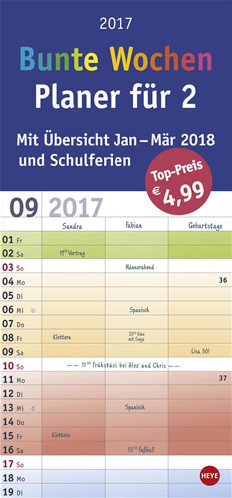 Planer für 2 Bunte Wochen 2017