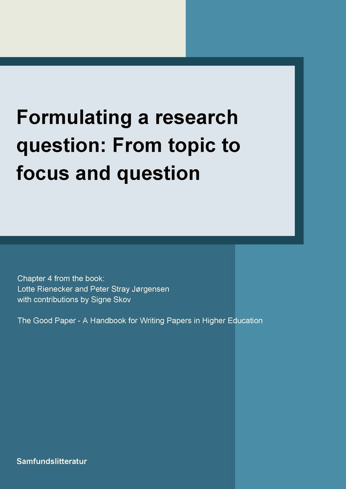 Formulating a research question