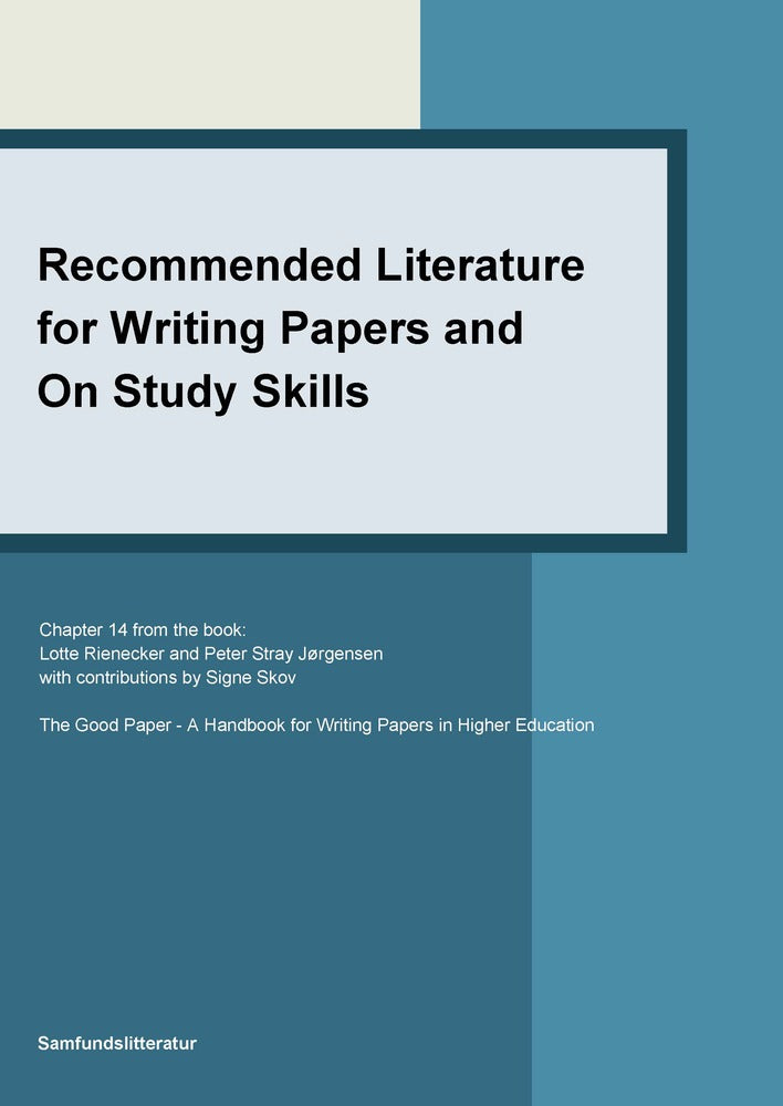 Recommended literature for writing papers and on study skills