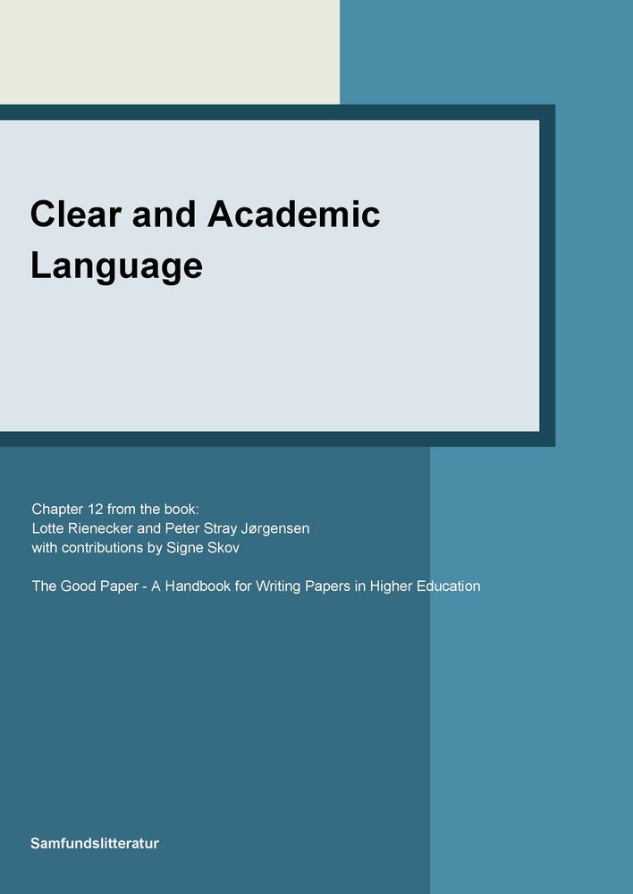 Clear and academic language