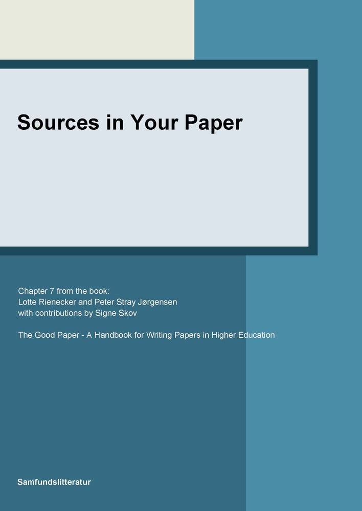Sources in your paper