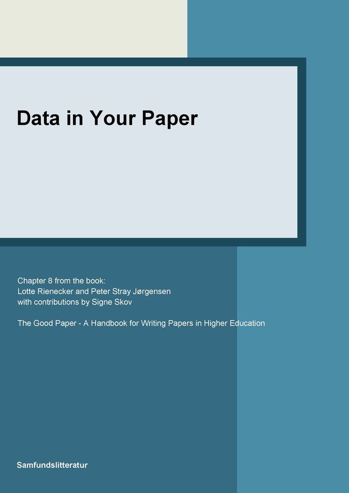 Data in your paper