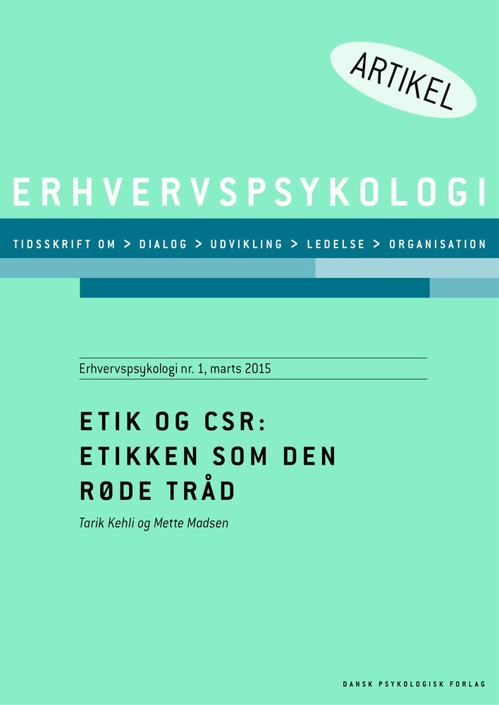 Etik og CSR: Etikken som den røde tråd